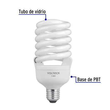 Lámpara espiral T4 45 W alta potencia luz de día, caja 4 45 W