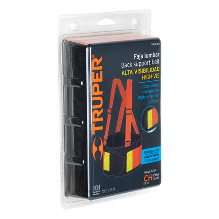 Faja lumbar naranja con cintas de alta visibilidadCHTRUPER