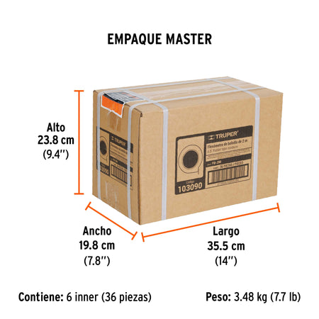 Flexómetro de bolsillo 2 m cinta 13 mm, TRUPER