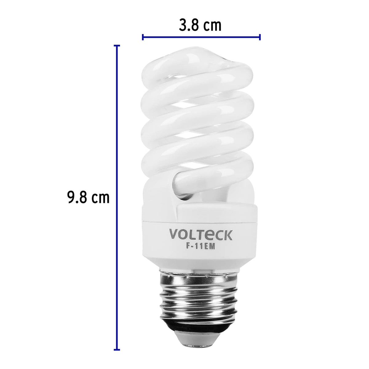 Lámpara espiral mini T2 11 W luz cálida en blíster, Volteck 2 11 W