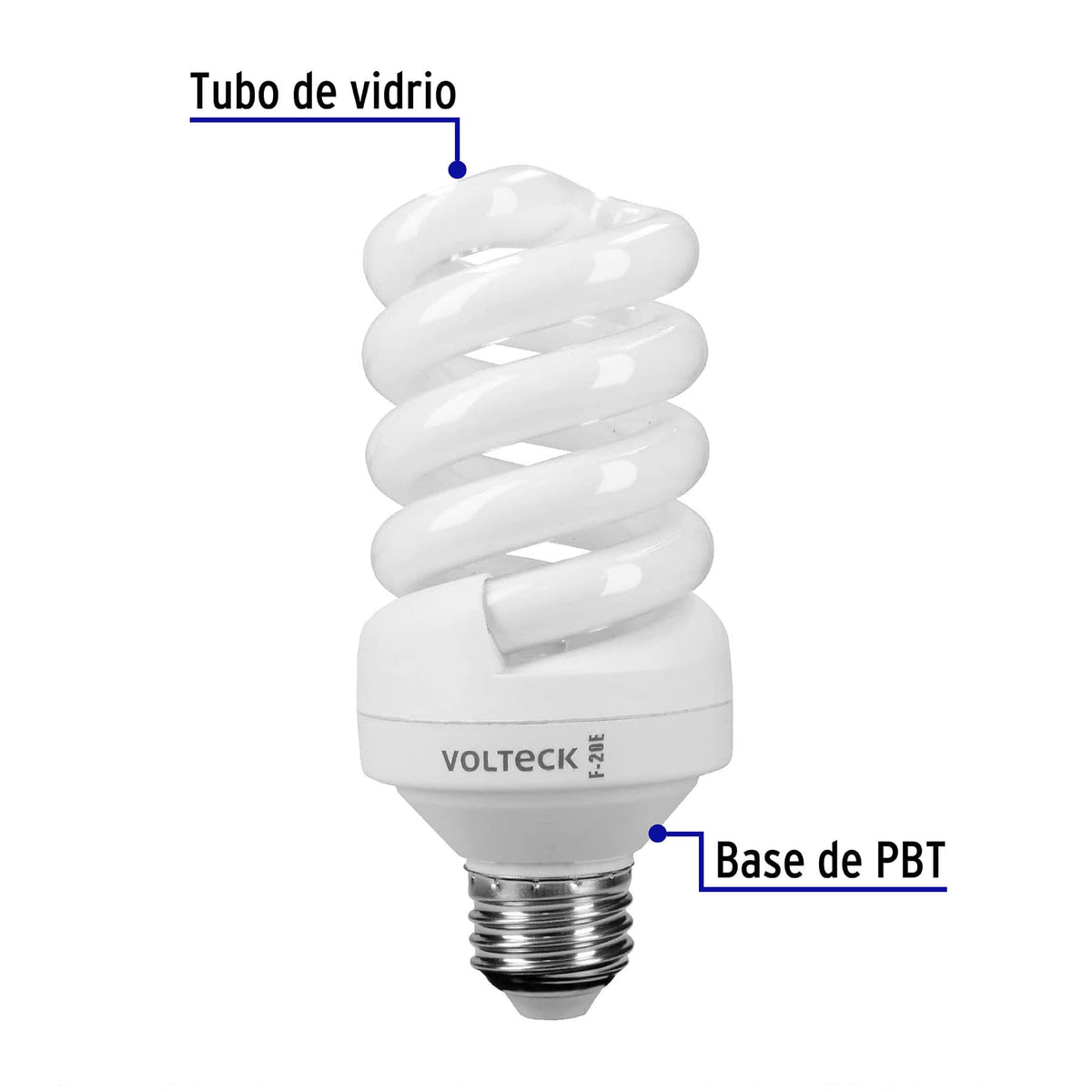 Lámpara espiral T4 20 W luz cálida en blíster, Volteck