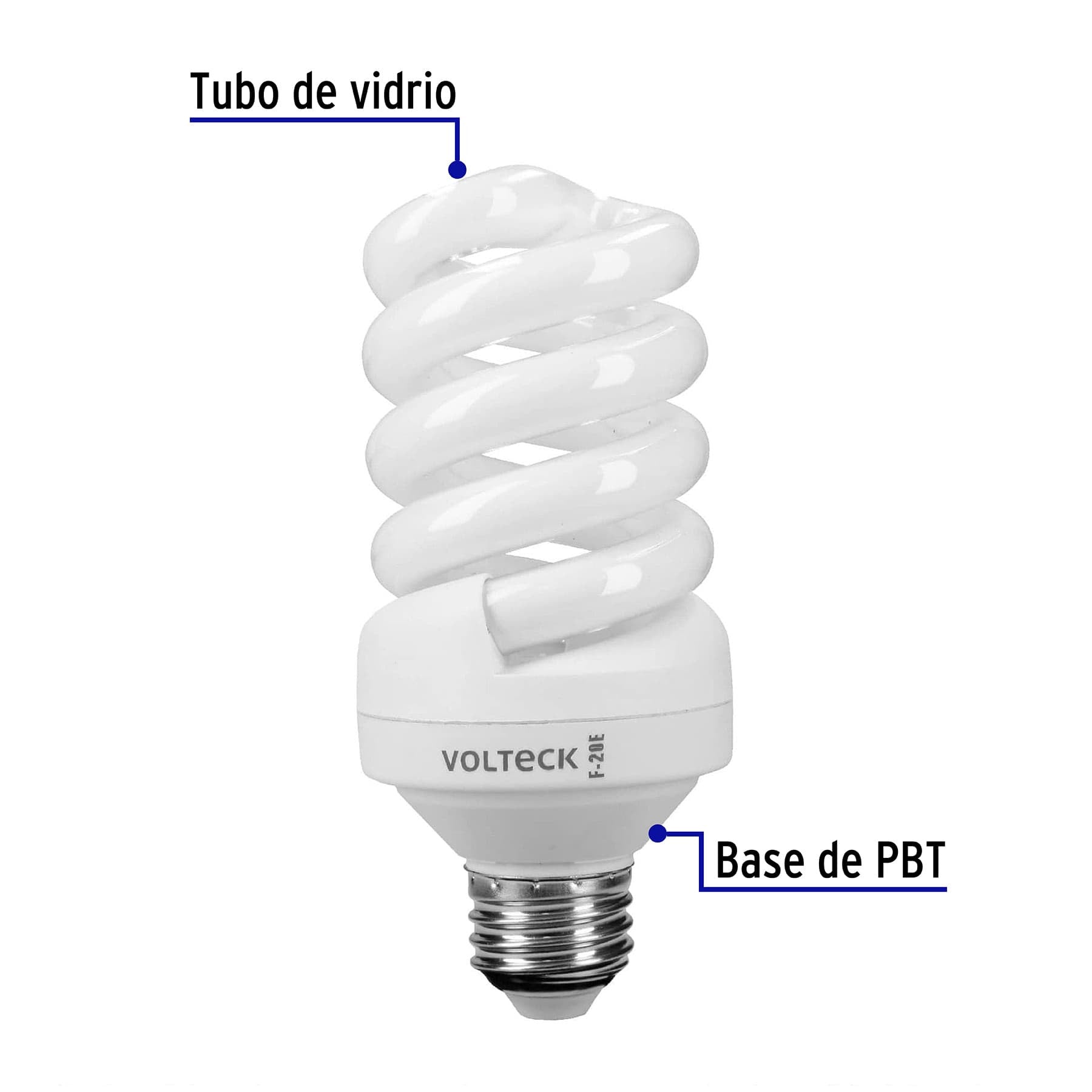 Lámpara espiral T4 20 W luz cálida en blíster, Volteck