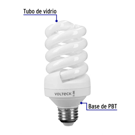 Lámpara espiral T4 20 W luz cálida en blíster, Volteck