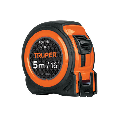 Flexometro compacto contra impactos 5 m cinta 19 mm TRUPER