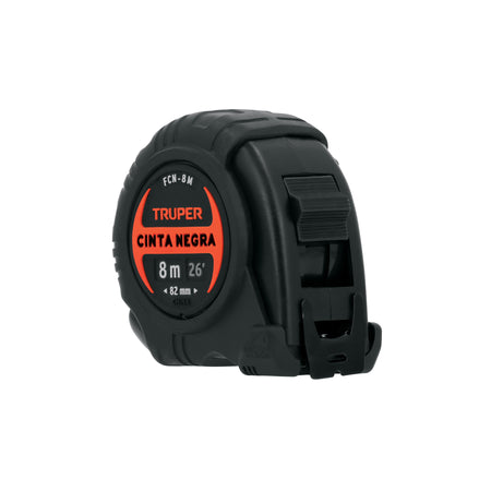 Flexometro contra impactos 8 m Cinta Negra 25 mm Truper