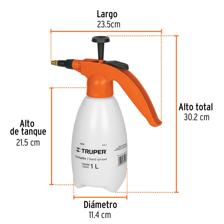 Fumigador de 1 litro doméstico, Truper