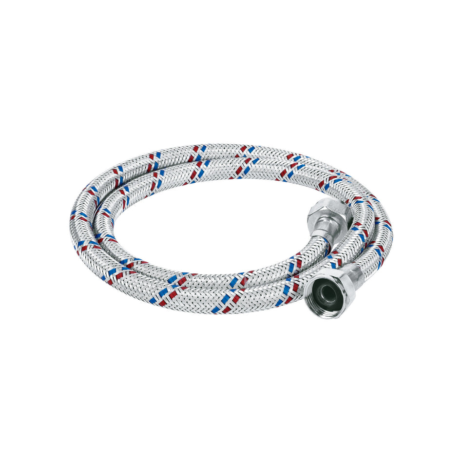 Manguera lavabo/fregadero aluminio 1/2"x1/2"100cm BASIC