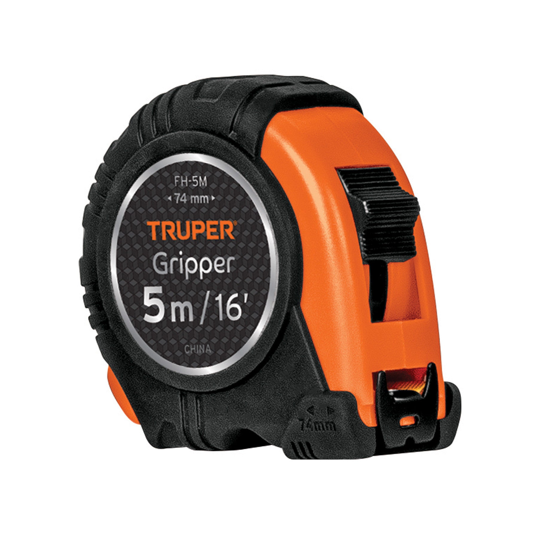 Flexometro Gripper contra impactos 5 m cinta 19 mm Truper