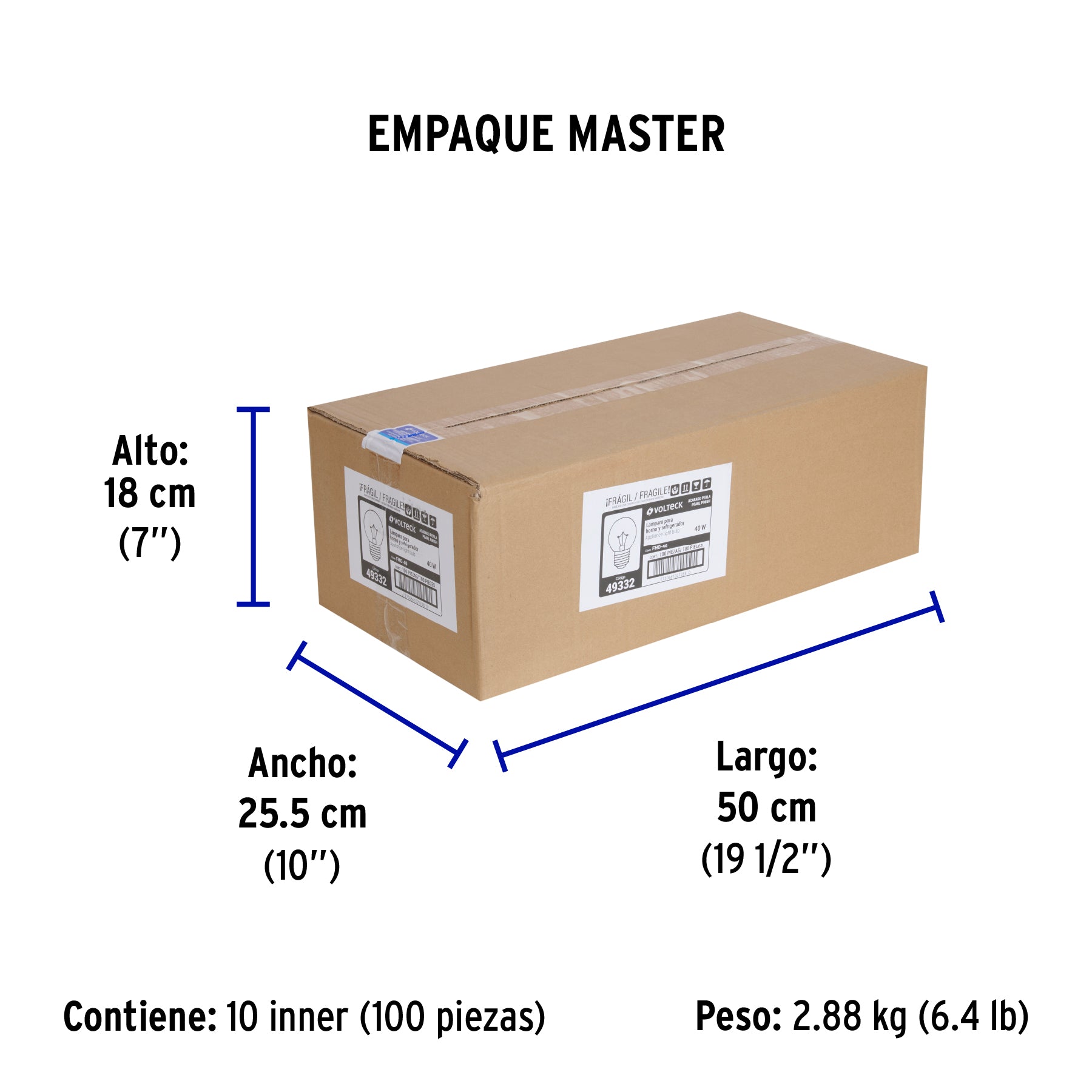 Foco incandescente 40W para horno/refrigerador, perla
