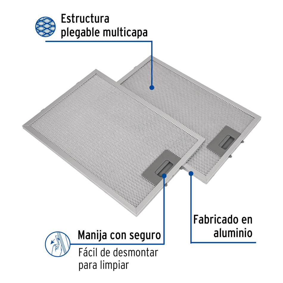 Juego de 2 filtros de aluminio para campana CAME-50