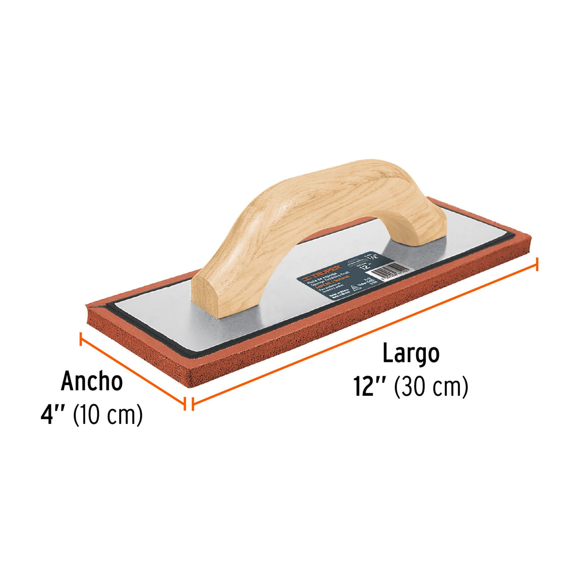 Flota de esponja 12', espesor 1/2', acabado áspero, TRUPER
