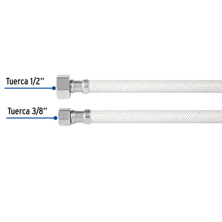 Manguera lavabo/fregadero, vinilo blanco, 1/2' x 3/8',40 cm