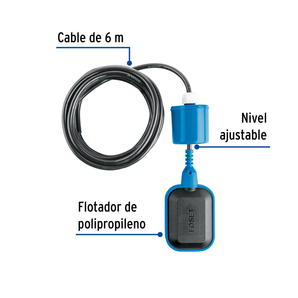 Flotador electrico con cable de FOSET 6 m