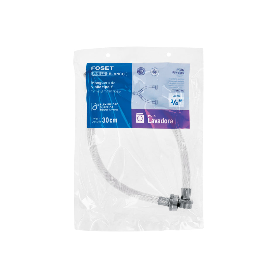 Manguera para lavadora vinilo tipo Y de 30cm FOSET