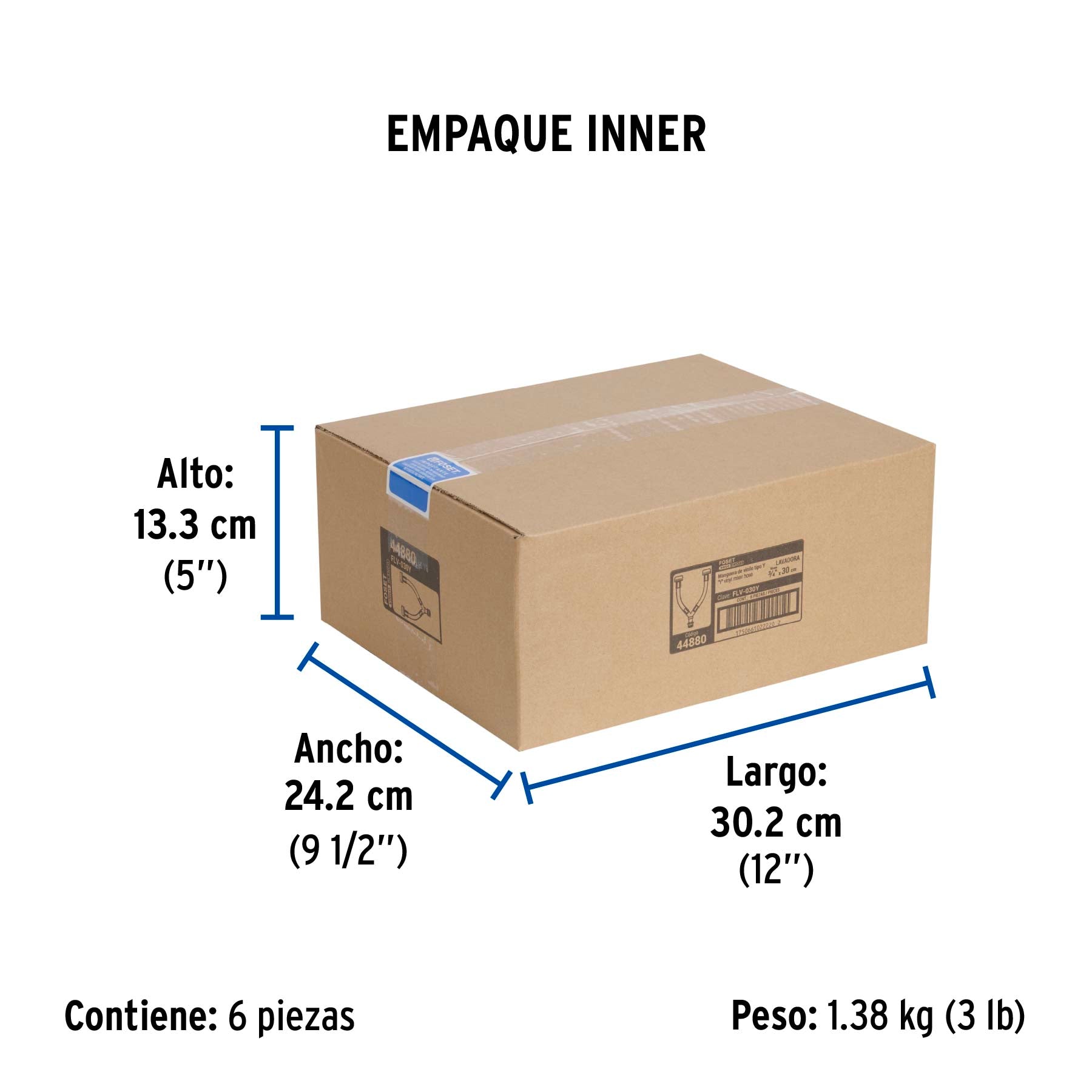 Manguera para lavadora vinilo tipo Y de 30cm FOSET