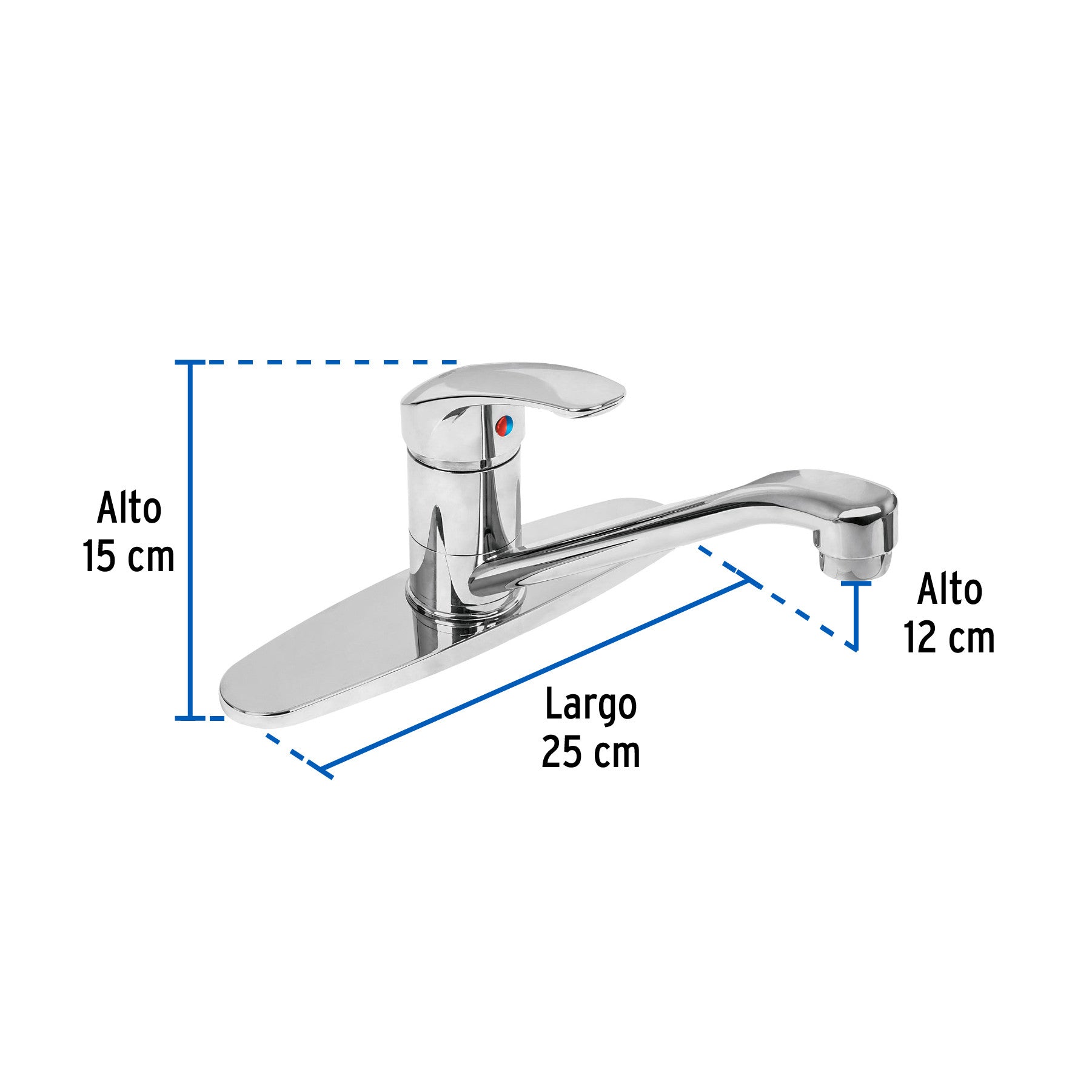 Monomando fregadero ABS cuello recto BASIC