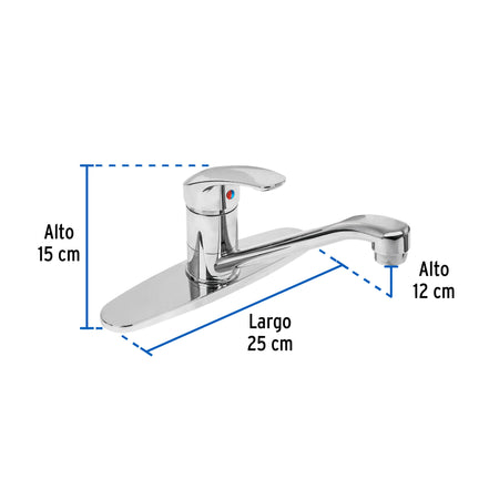 Monomando fregadero ABS cuello recto BASIC