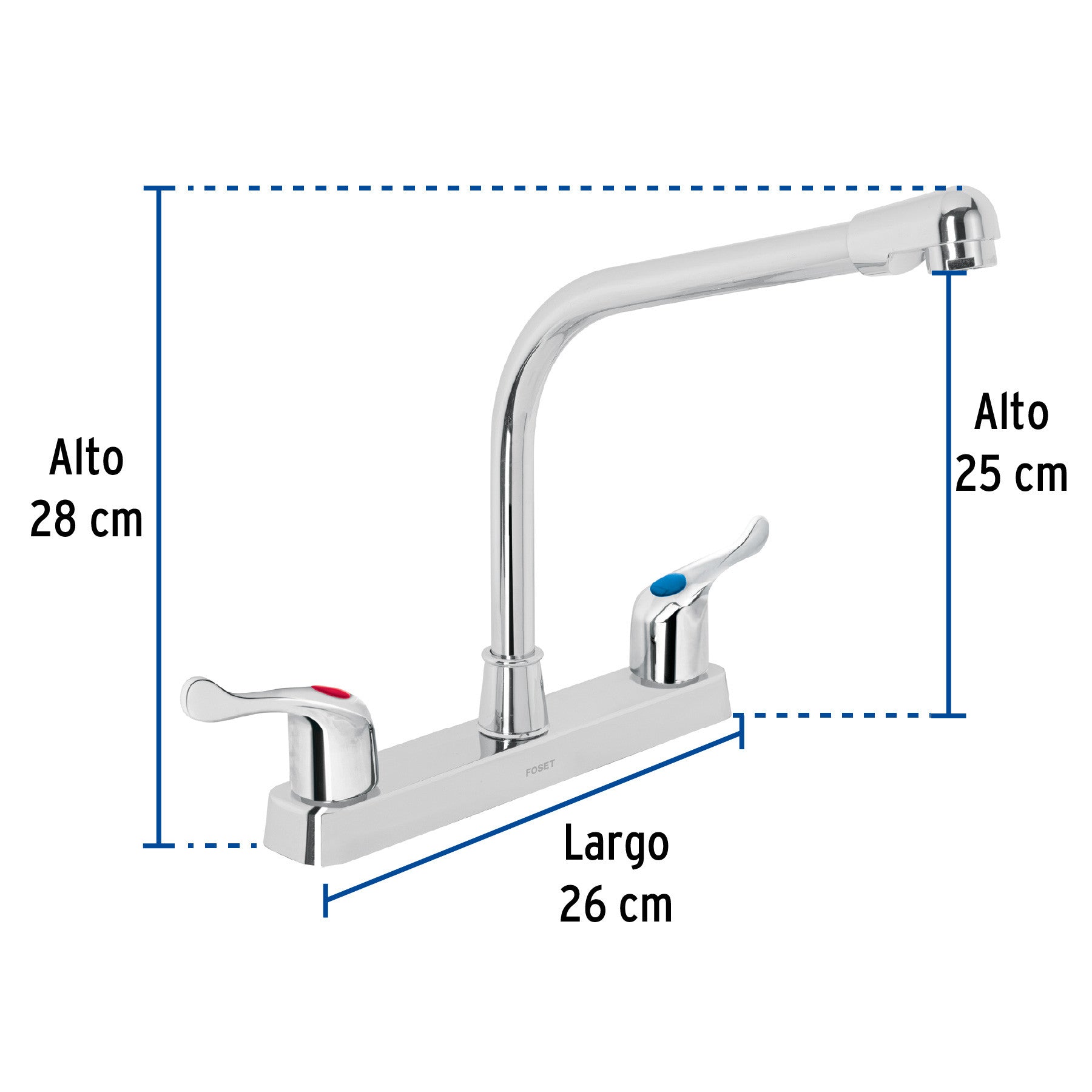 Mezcladora 8" fregadero ABS cuello cobra palanca BASIC