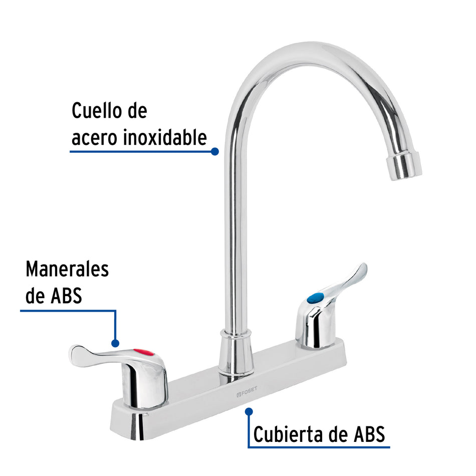 Mezcladora 8" fregadero ABS cuello curvo palanca BASIC