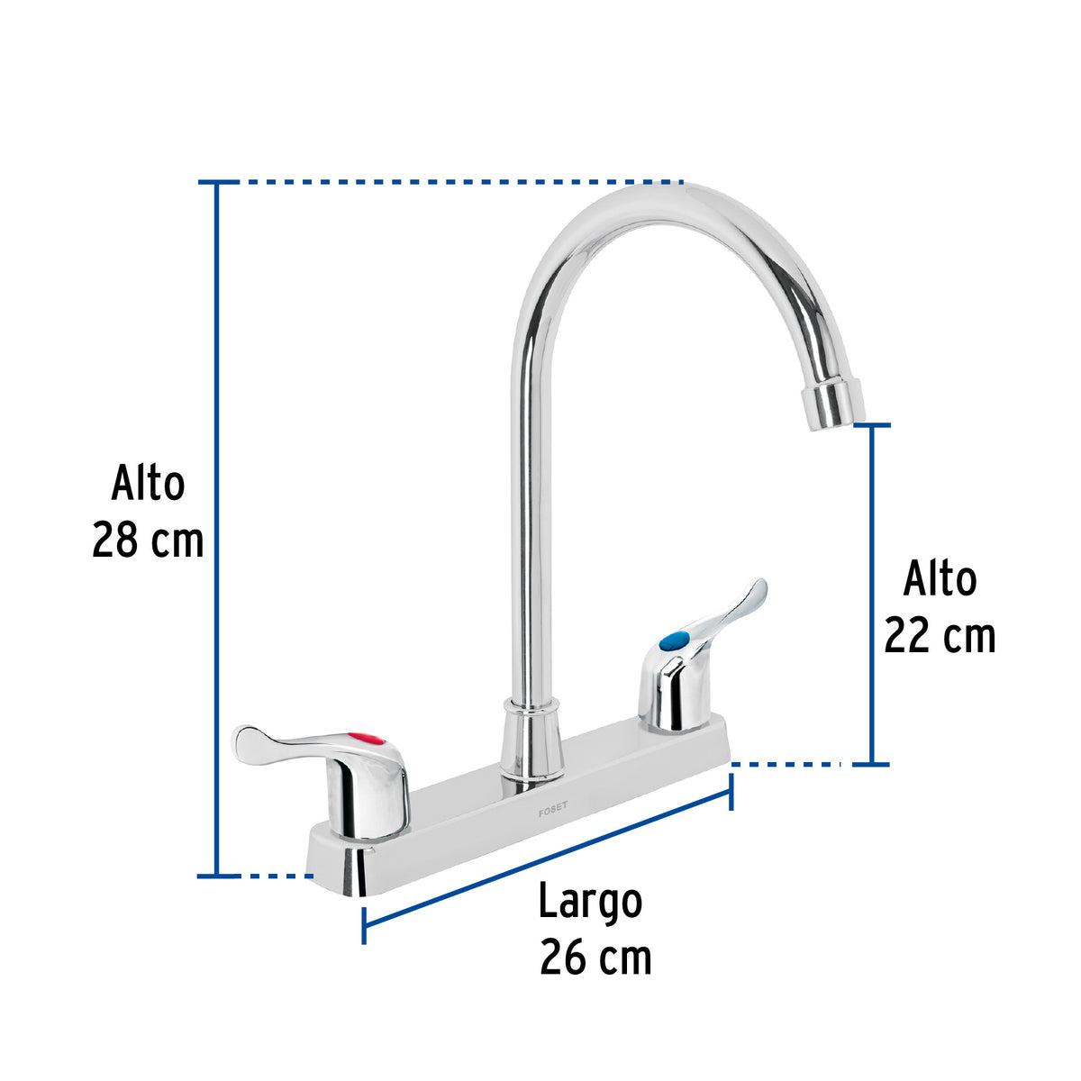Mezcladora 8" fregadero ABS cuello curvo palanca BASIC