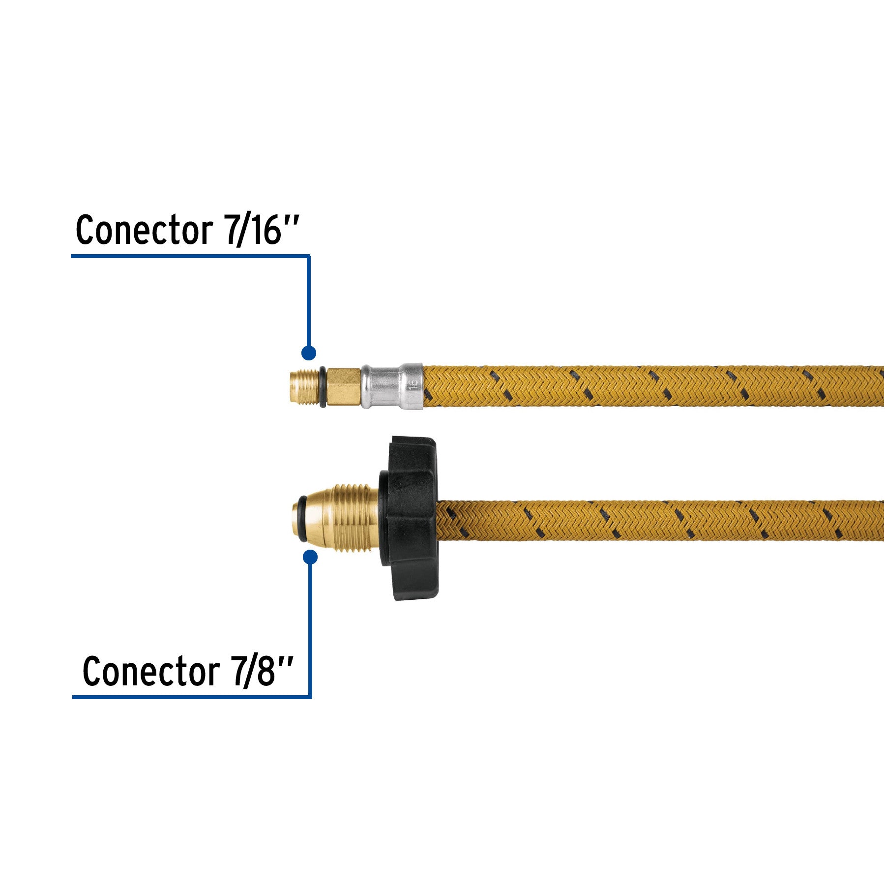 Manguera pigtail vinilo 7/16" x 7/8" 55 cm FOSET