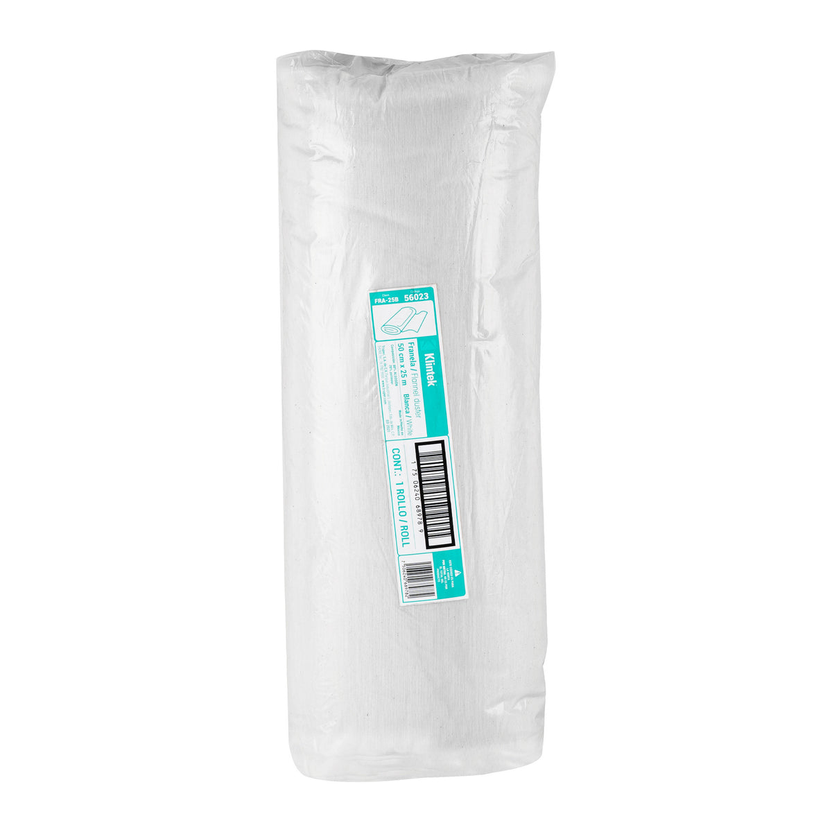 Rollo de 25 m de franela blanca de algodón, KLINTEK 25 m, blanca