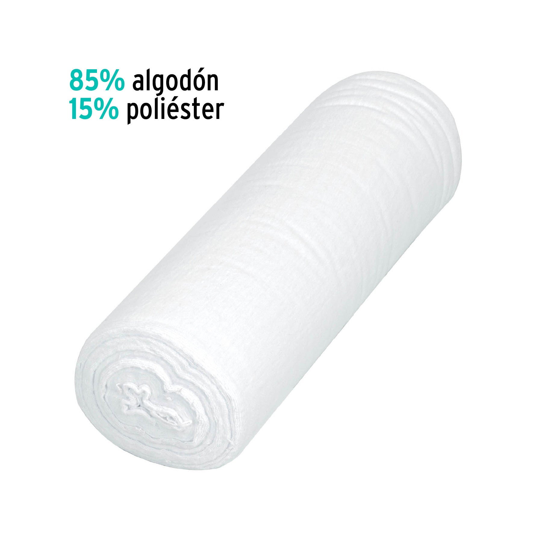 Rollo de 25 m de franela blanca de algodón, KLINTEK 25 m, blanca