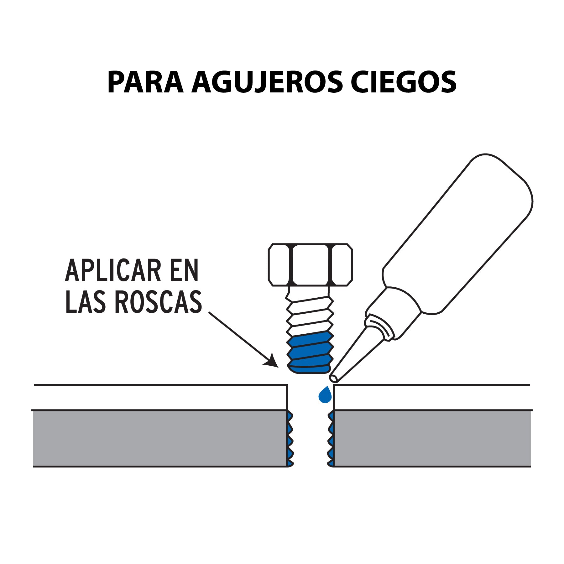 Fijador de roscas removible 10 ml azul TRUPER