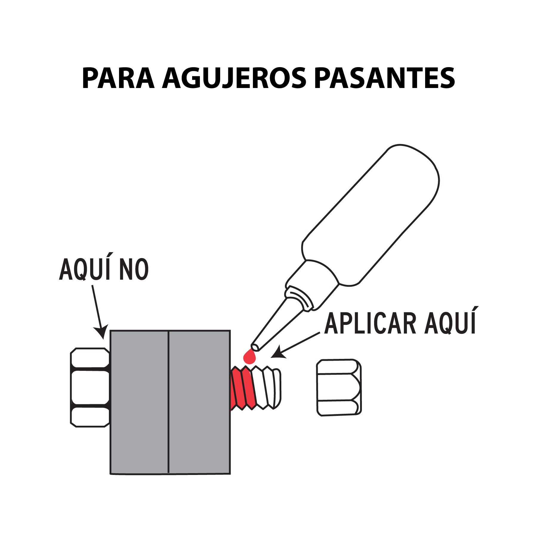 Fijador de roscas permanente 10 ml rojo TRUPER