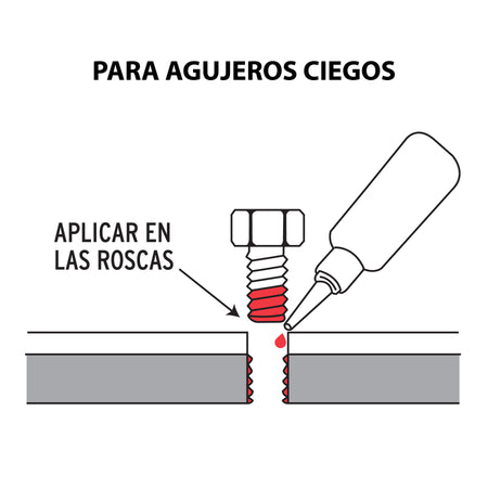 Fijador de roscas permanente 10 ml rojo TRUPER