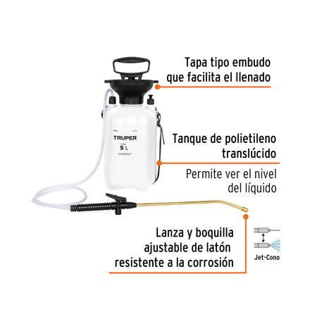 Fumigador jardinero 5 L (1.3 gal) Truper
