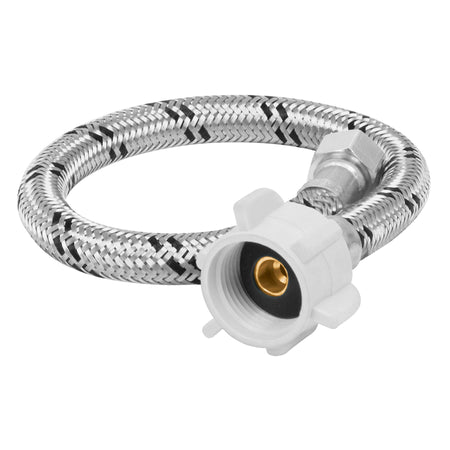 Manguera p/WC, acero inox, 3/8'x7/8', 35cm, plástico/latón 3/8', 7/8', 35cm