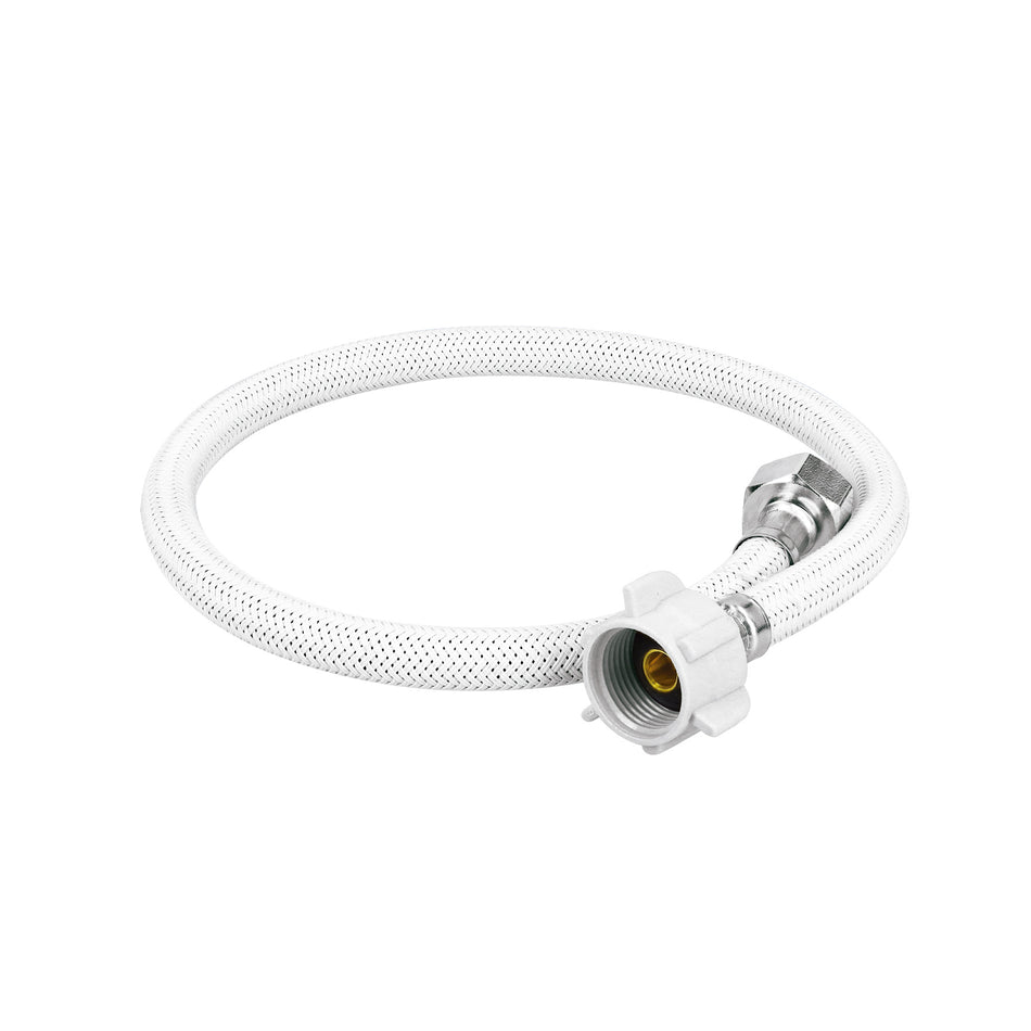 Manguera p/WC vinilo blanco 1/2"x7/8" 60cm plastico/laton
