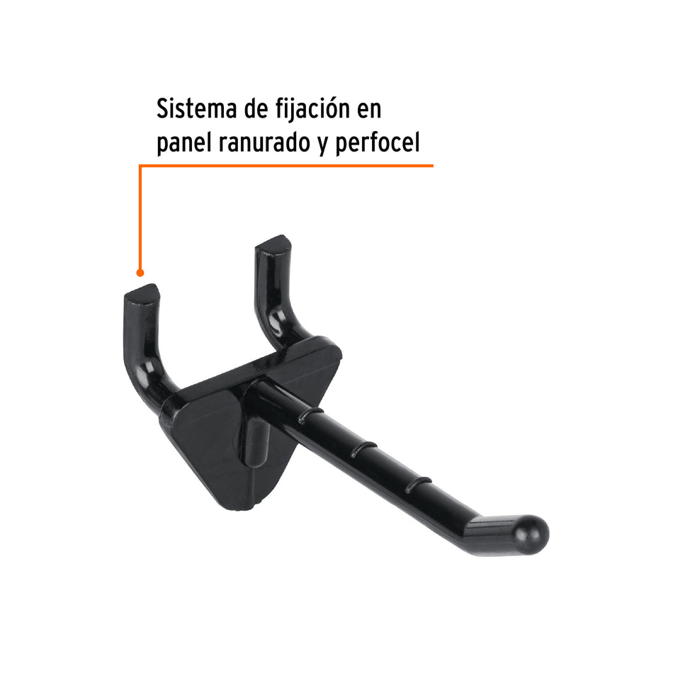 Gancho de plástico para perfocel y para ranurado, 2', Truper 2'
