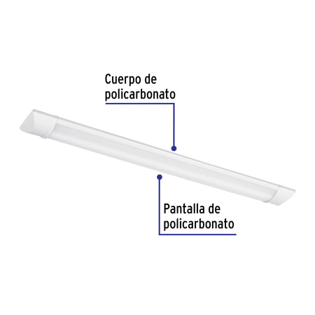 Luminario lineal delgado de LED 18 W para gabinete, Volteck 18 W