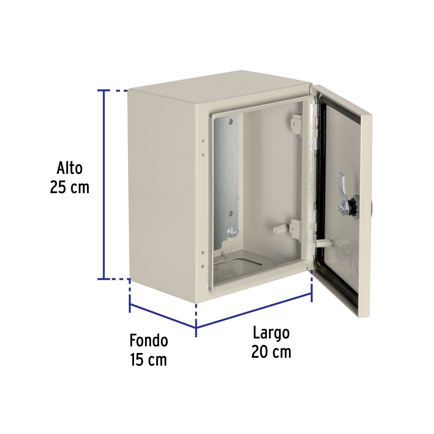 Gabinete metálico, 250 x 200 mm, VOLTECK 250 x 200 mm