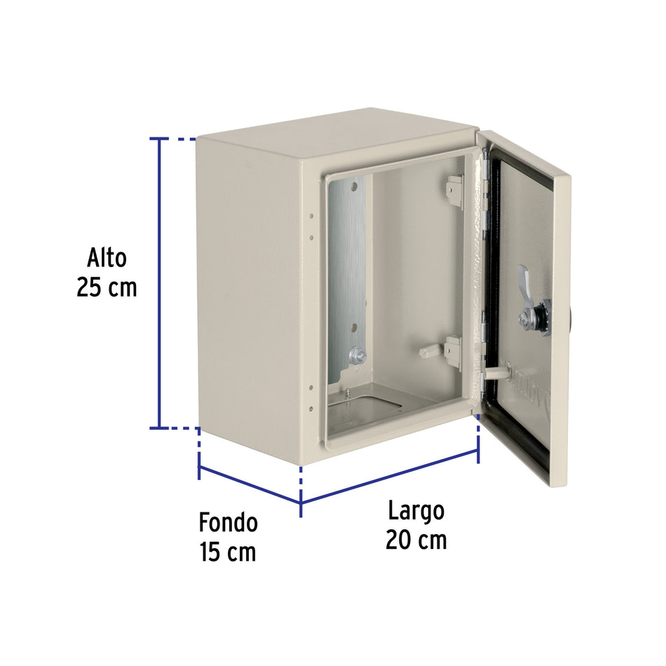 Gabinete metálico, 250 x 200 mm, VOLTECK 250 x 200 mm