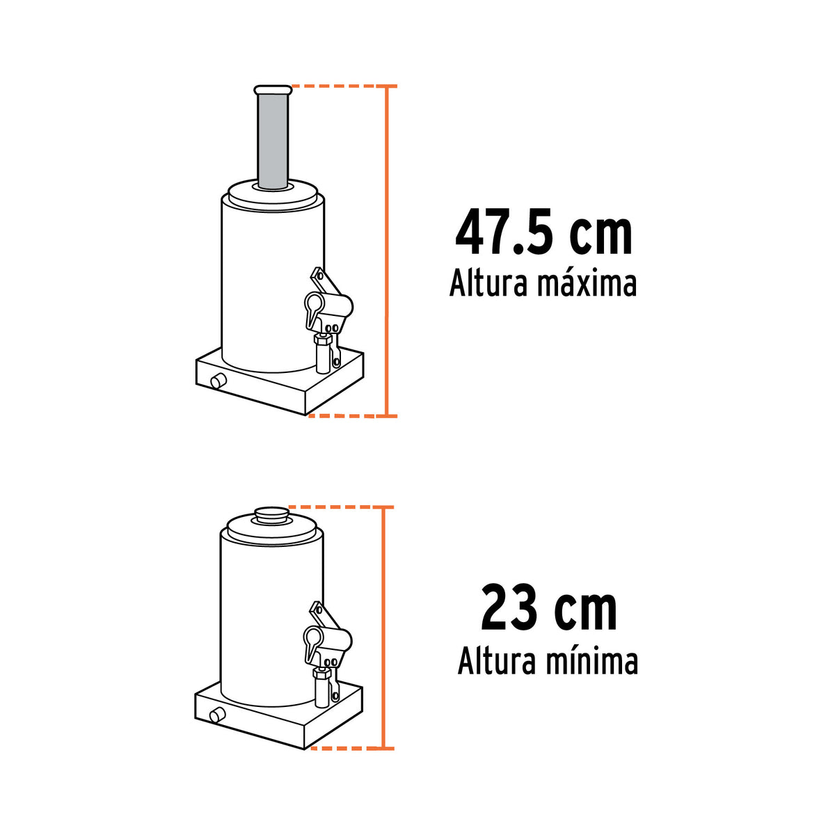 Gato hidráulico de botella de 12 Ton, Truper