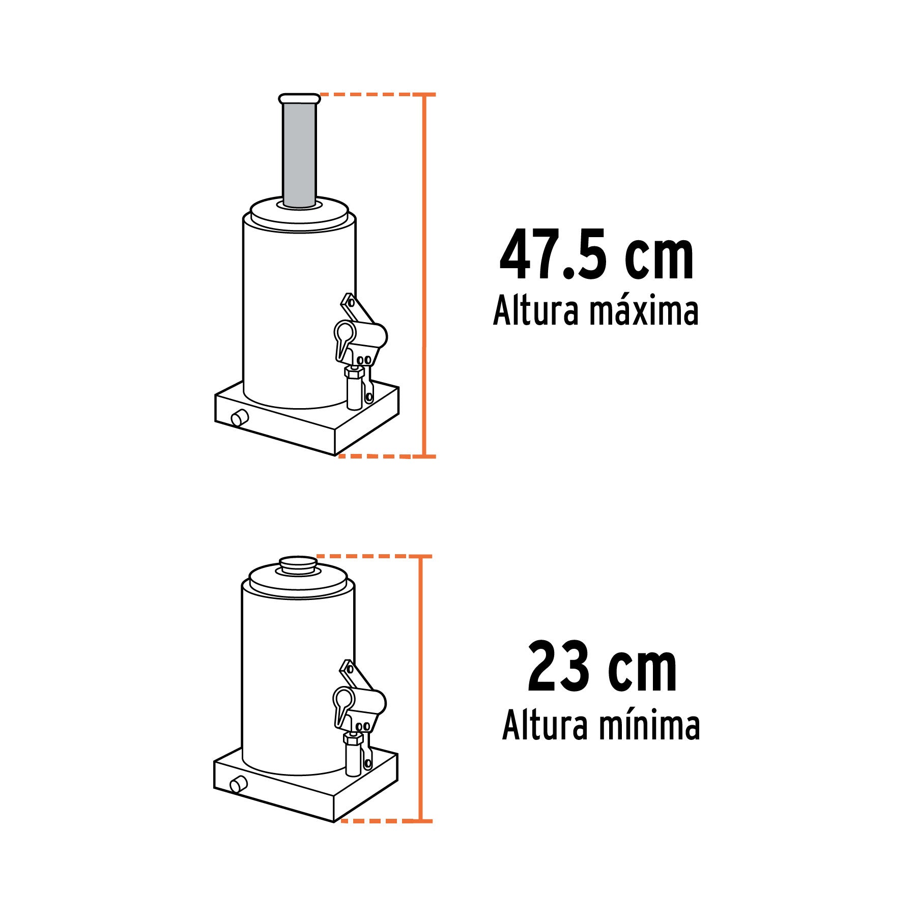 Gato hidráulico de botella de 12 Ton, Truper