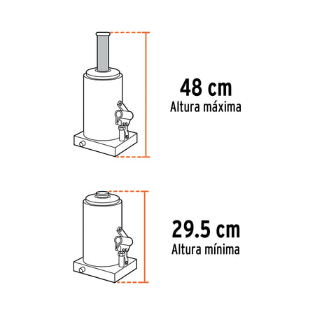 Gato hidráulico de botella de 50 Ton, Truper