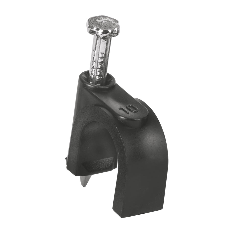 Bolsa con 20 grapas negras de 10 mm para cable redondo 10 mm