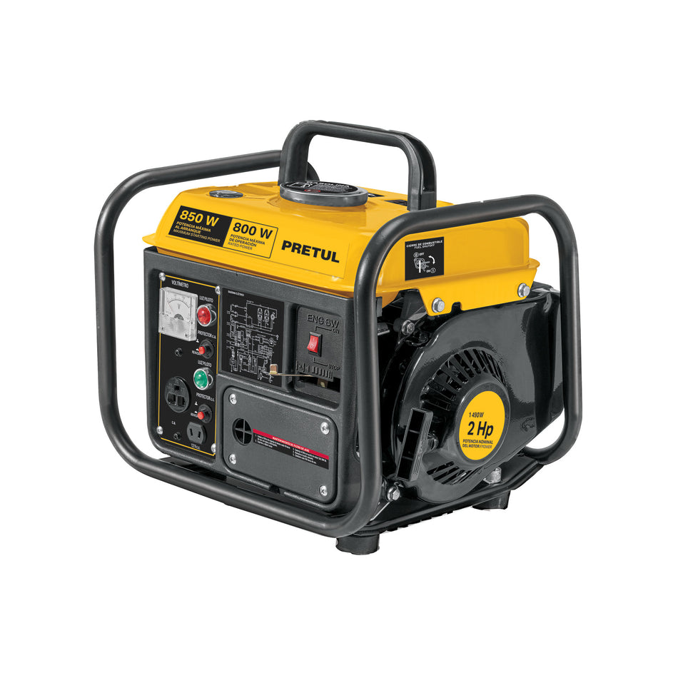 Generador portatil 0.8 kW motor 2 tiempos a gasolina PRETUL