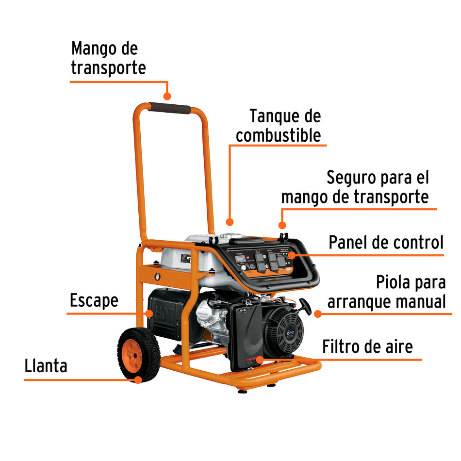 Generador portatil motor a gasolina TRUPER 8 kW