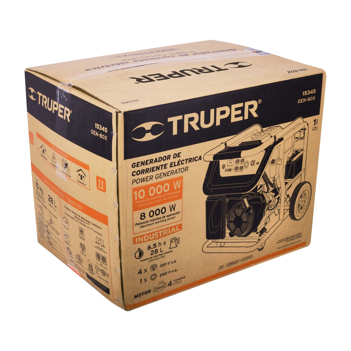 Generador portatil motor a gasolina TRUPER 8 kW