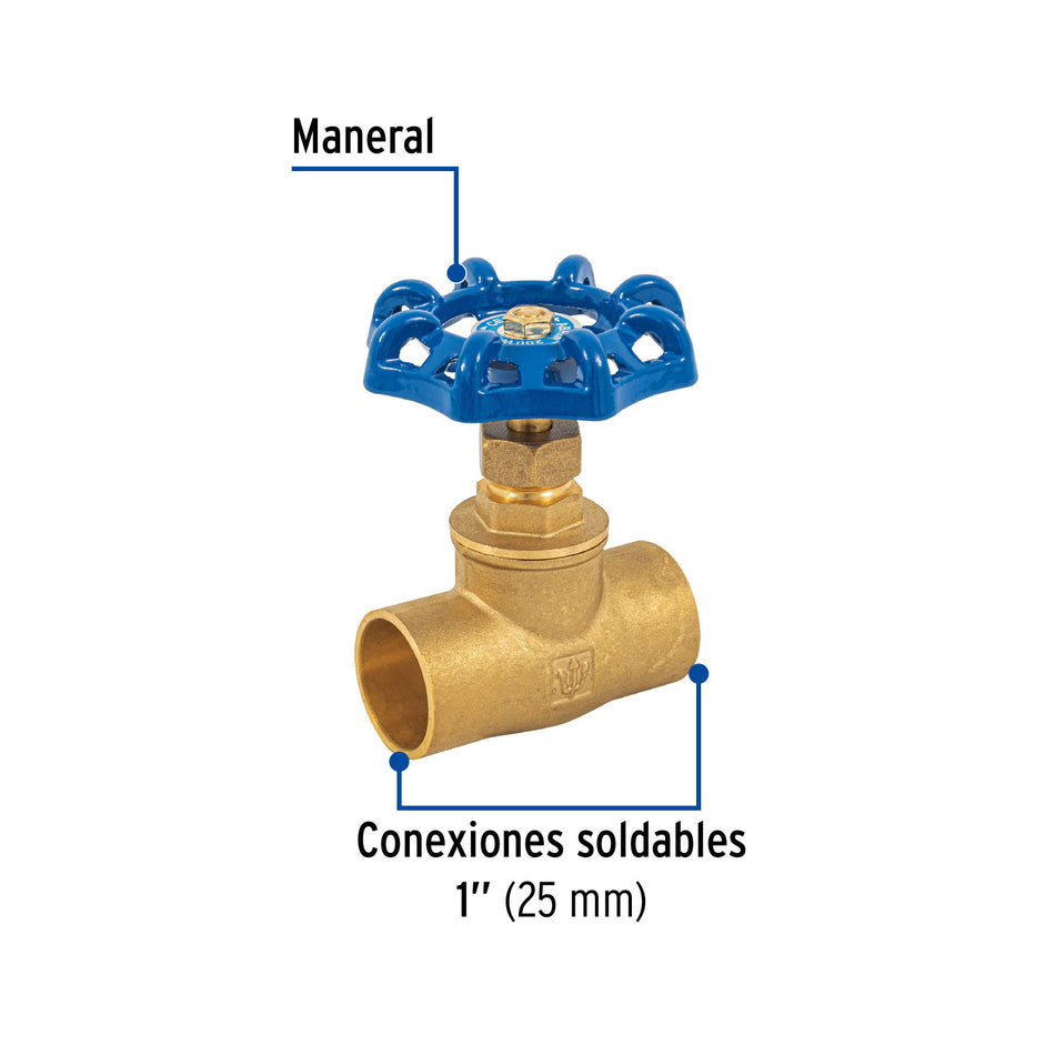 Valvula de globo de laton soldable de FOSET 1/2"