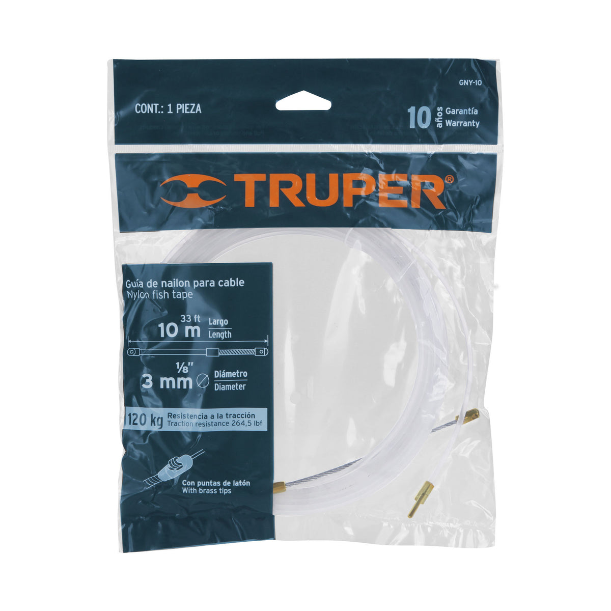 Guía de nylon de 10 m para cable, Truper 10 m