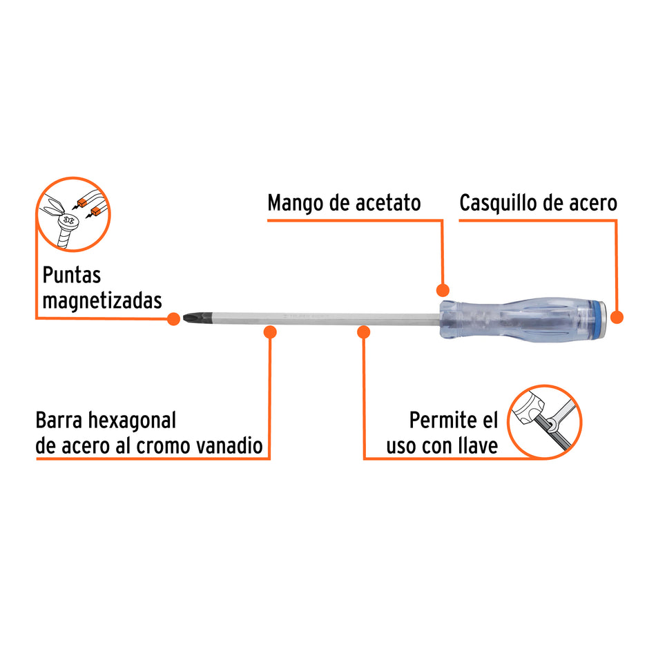 Desarmador de cruz de golpe 3/8' x 10', Truper Expert