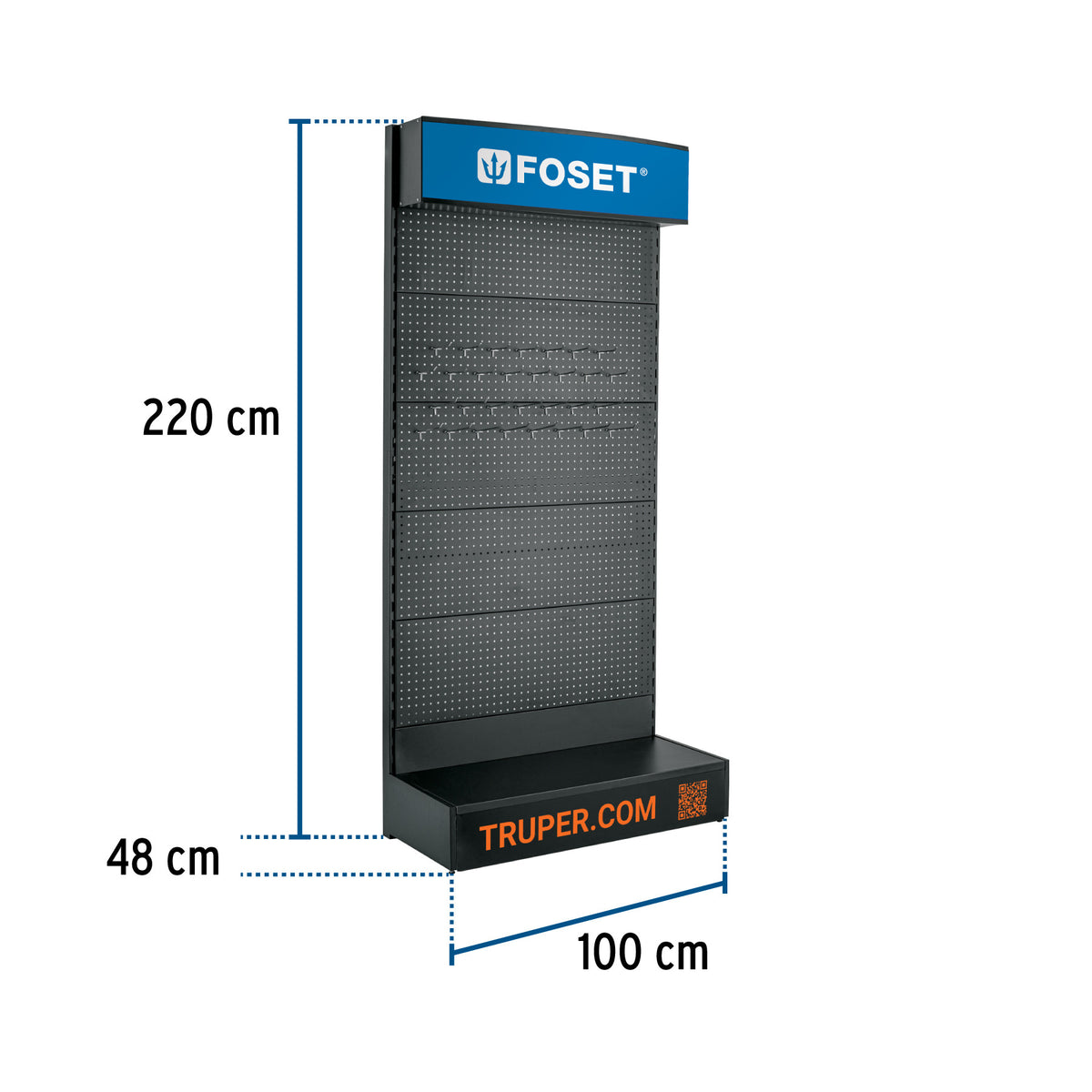 Góndola de pared 100 x 220 cm, FOSET