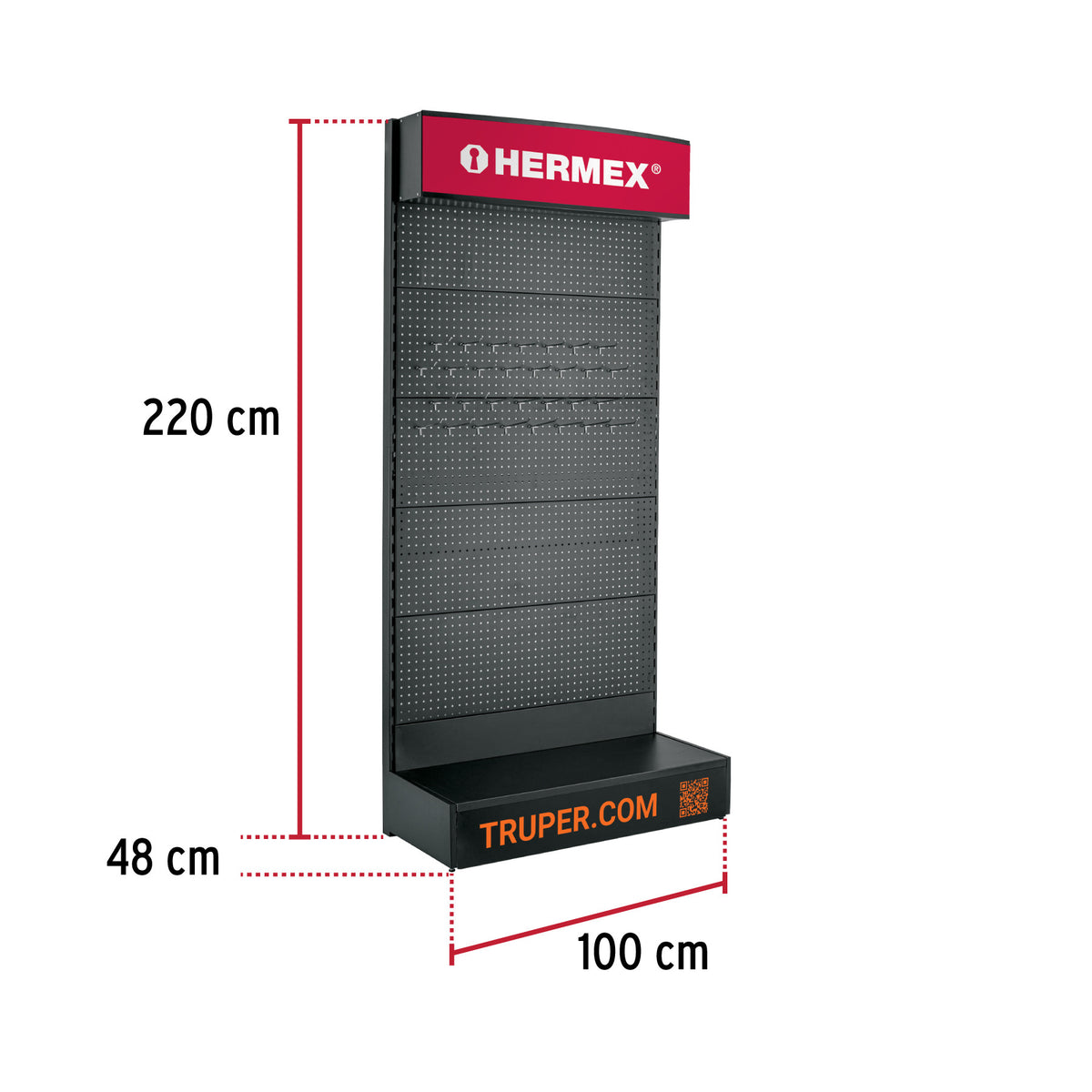 Góndola de pared 100 x 220 cm, HERMEX