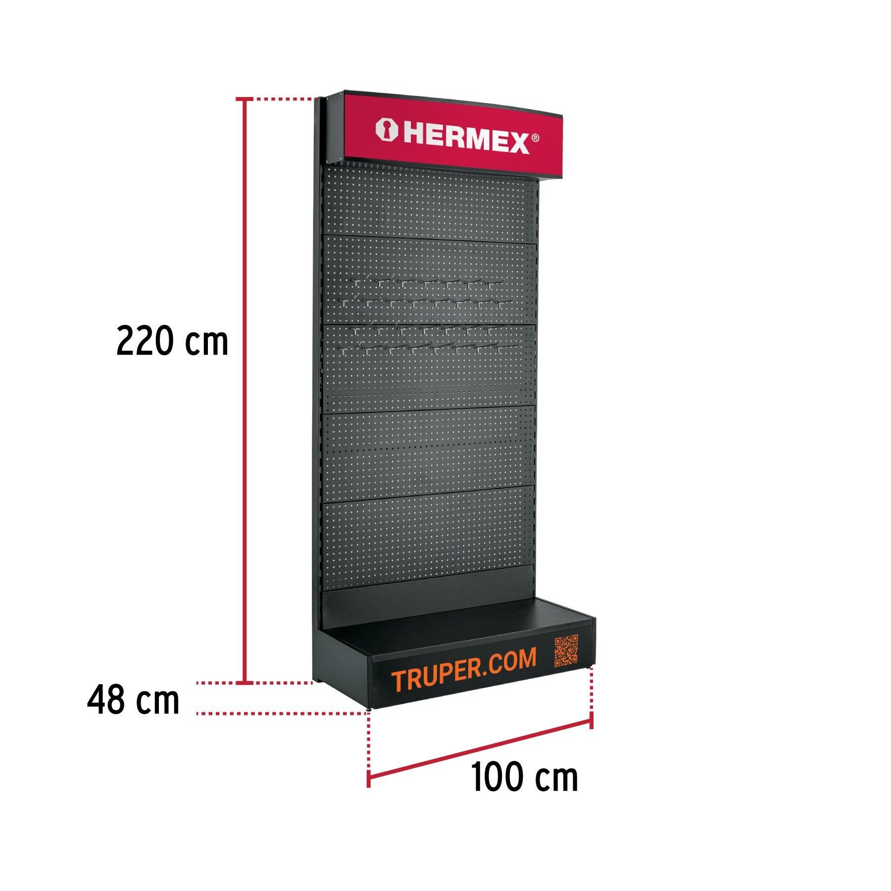 Góndola de pared 100 x 220 cm, HERMEX